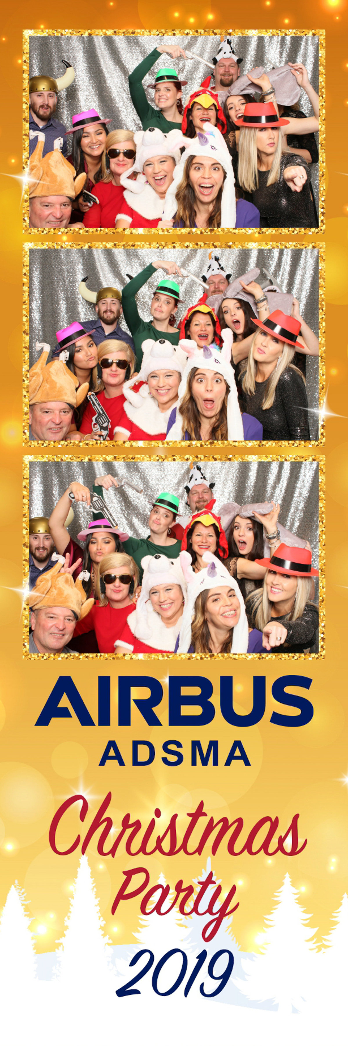 Photo Booth rental for the Airbus ADSMA groups Christmas Party at the Gulfquest Museum in Mobile, Alabama.