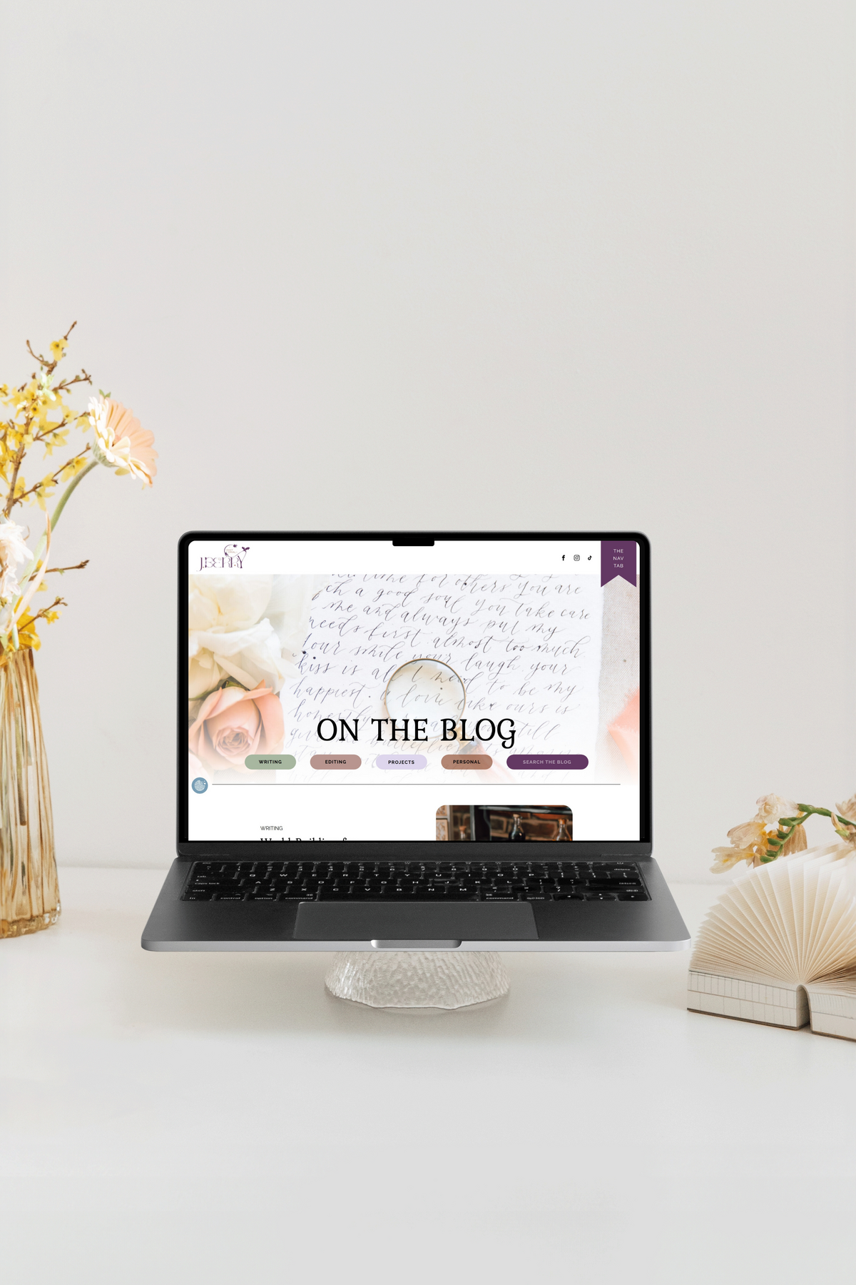 JB Website in Laptop Mock