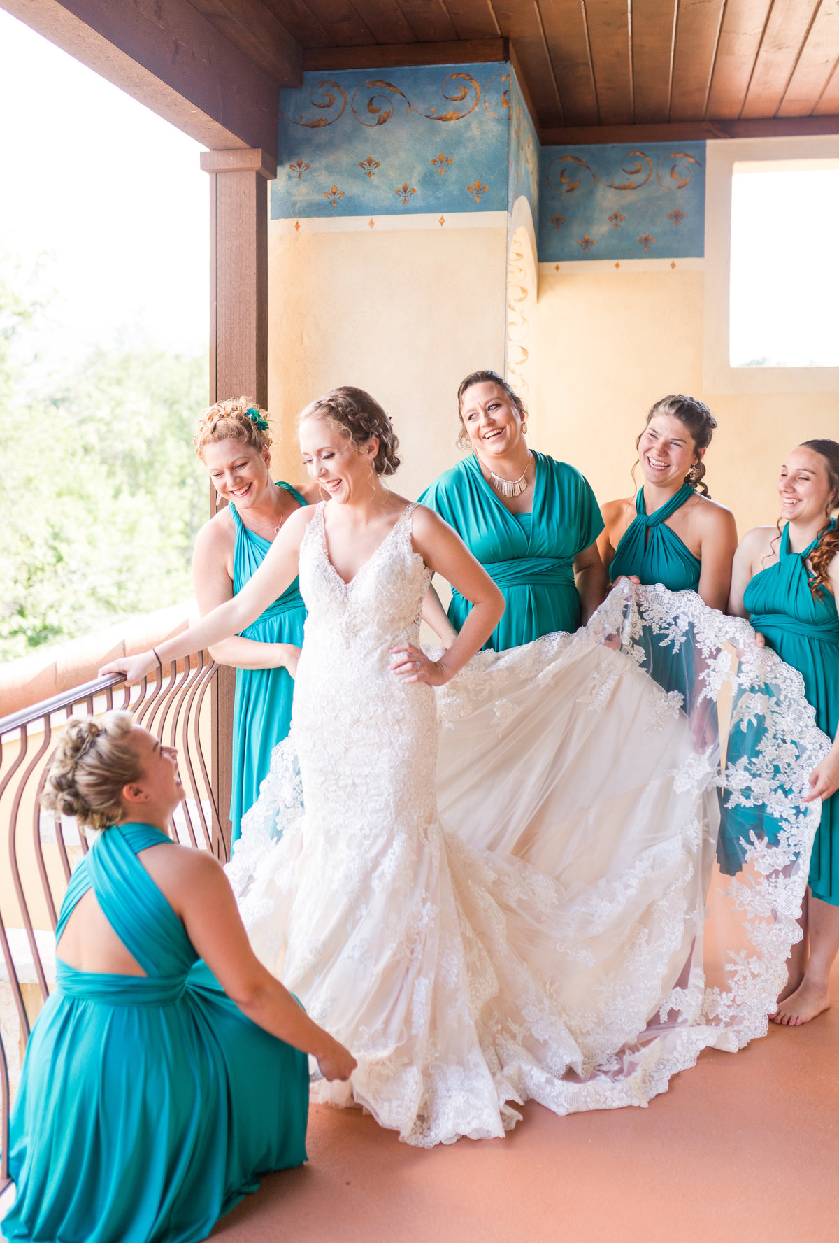Purple & Teal Villa Nove Vineyards Summer Wedding-133