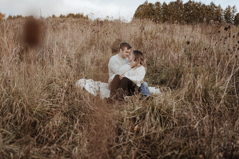 Couple embracing