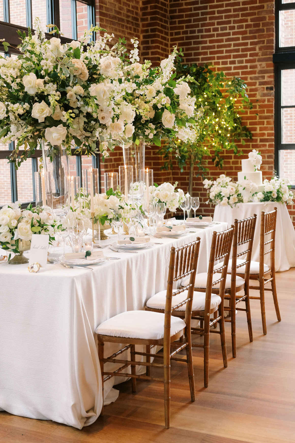 Ritz Carlton Georgetown Wedding reception with over the top florals.