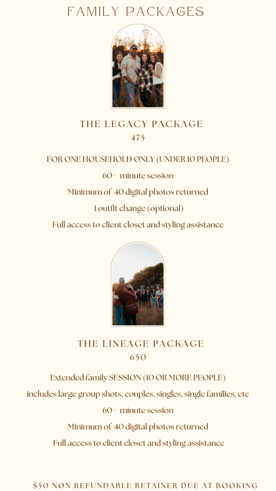 Bloomington Indiana Family Photographer Pricing