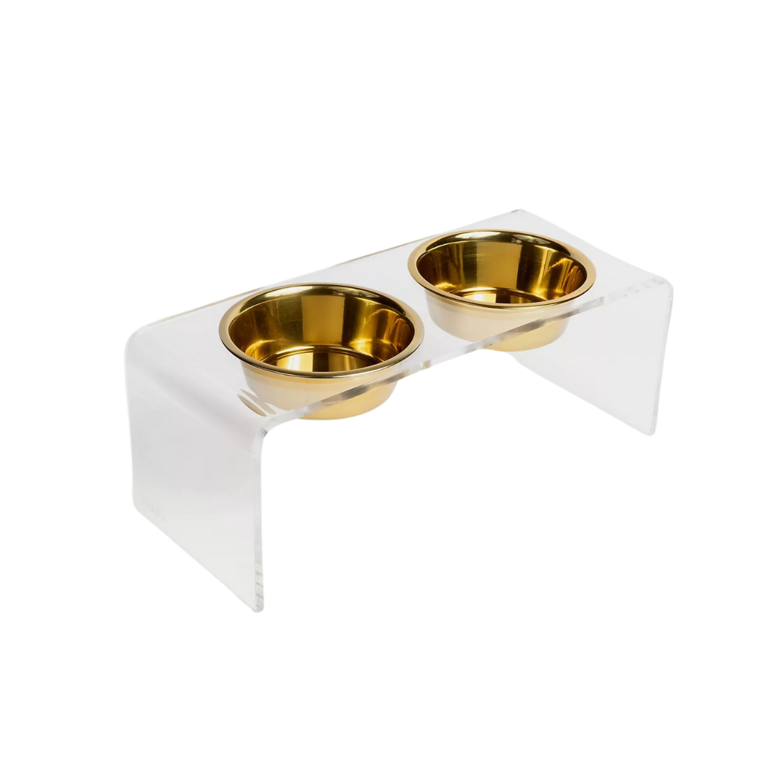 acrylic raised dog feeding station