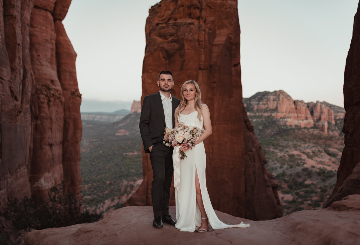 Candid laughter during adventure elopement in Sedona taken by Kollar Photography