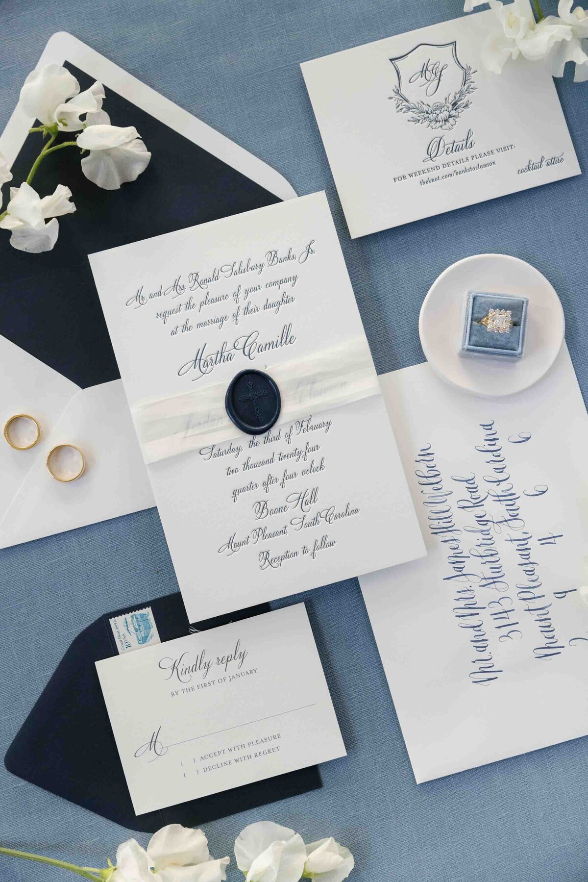 detail photo of the wedding invitation suite