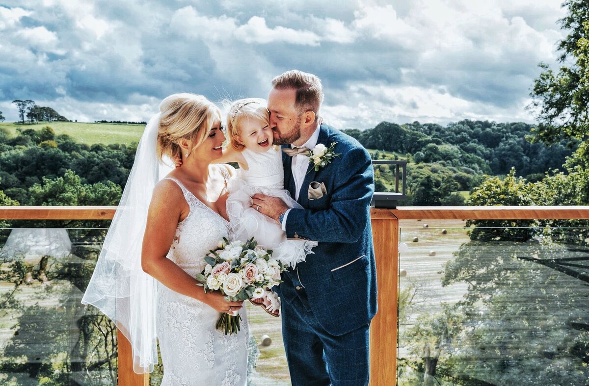 Couple with their daughter at enterkine house