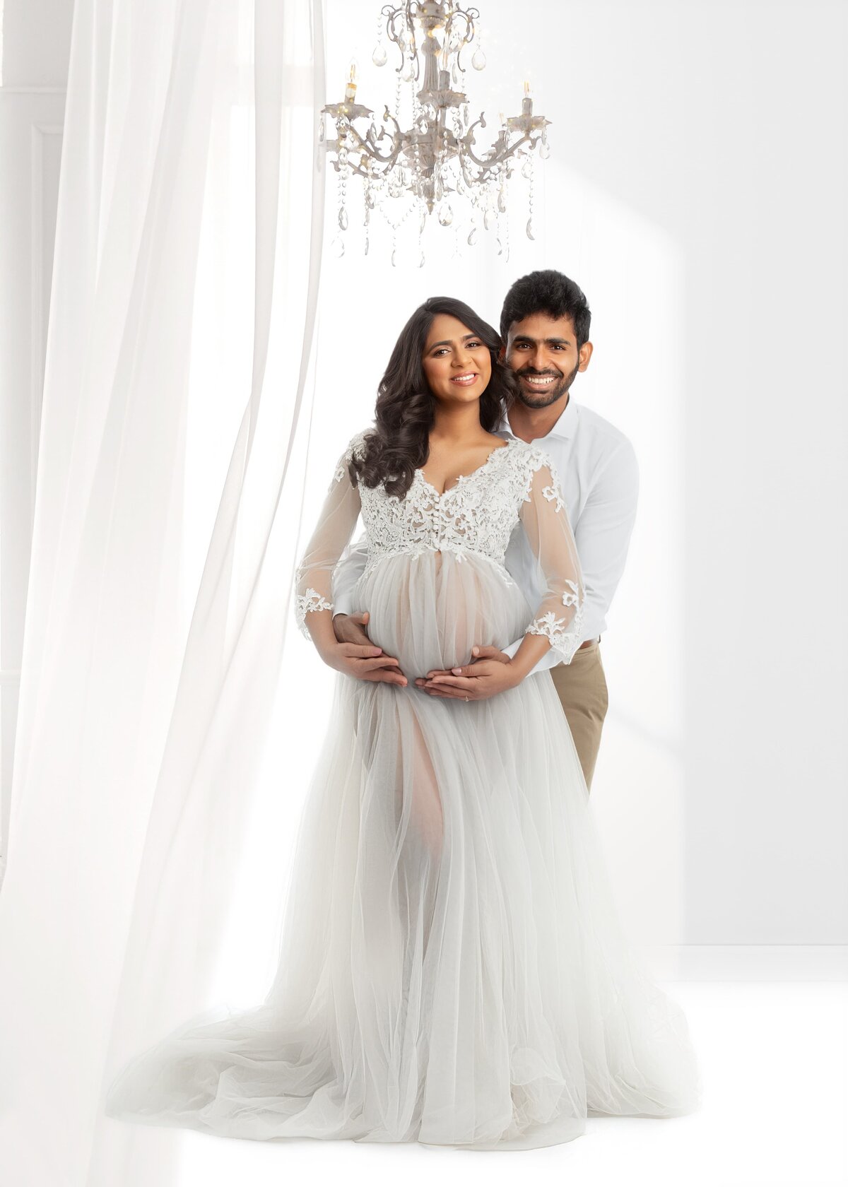 Arizona studio maternity portraits for expecting parents