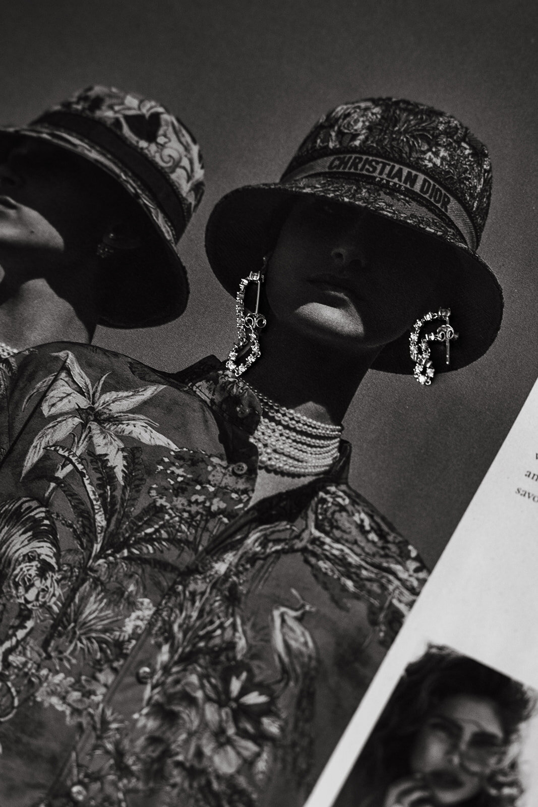 Ladies wearing hat and earrings