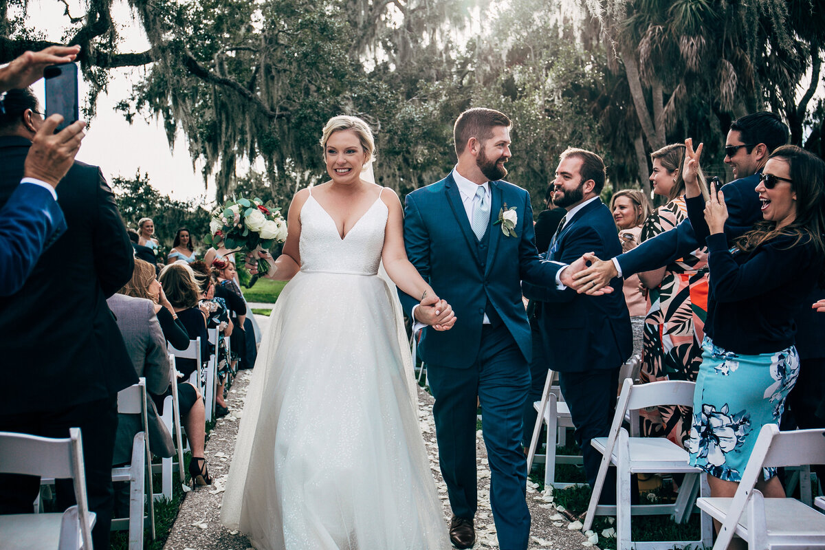 Cinematic wedding photo + video team in Sarasota, Florida — wedding ceremony keith edson estate. 