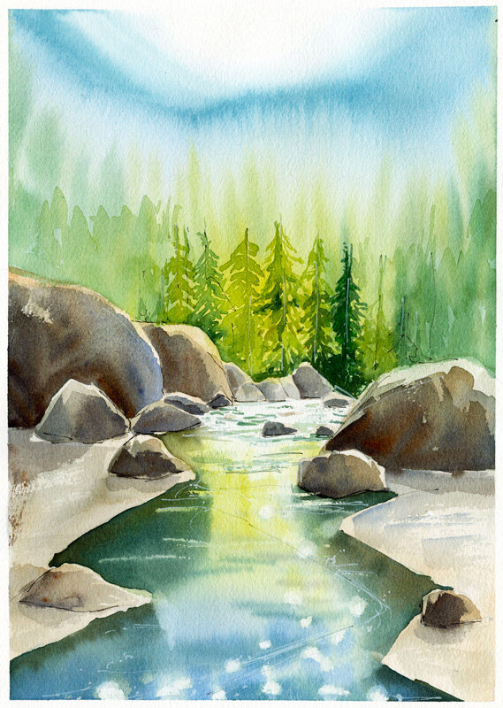 reunion-riviere-aquarelle