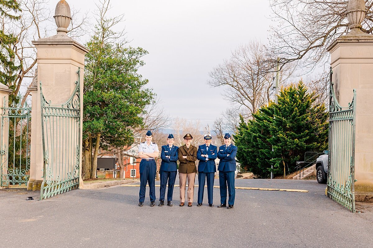 Group senior photos at Mary Baldwin College in Staunton, VA, celebrating friendship and academic achievement in a picturesque campus setting