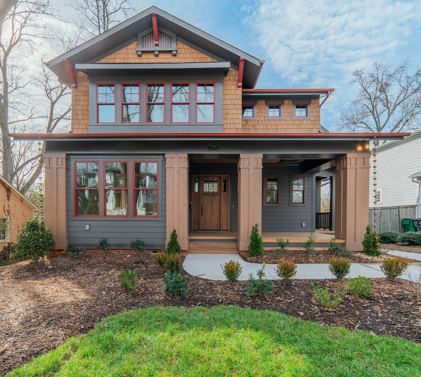 Carolina Craftsman Builders - Craftsman Elevation Red Windows