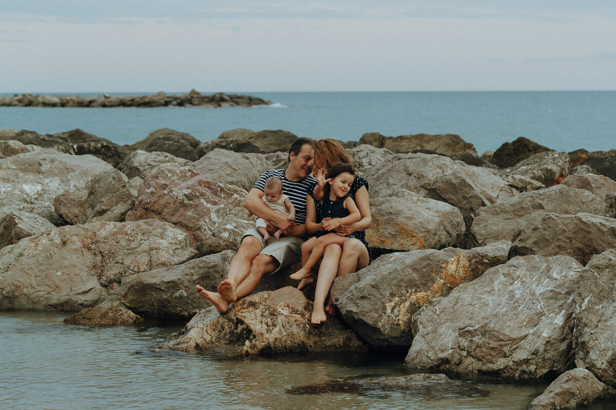 seance photo famille à la mer