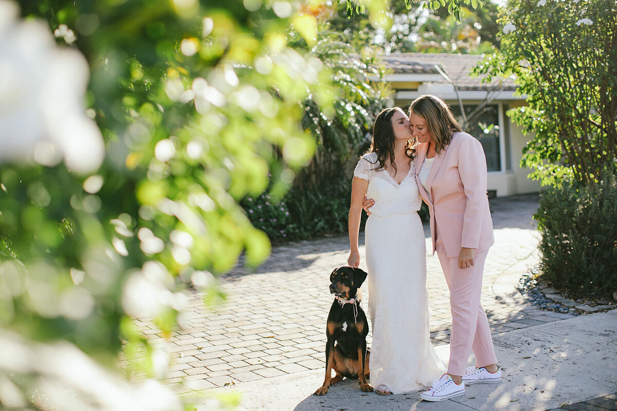 Two-Brides-Elopement-With-Dog-South-Florida