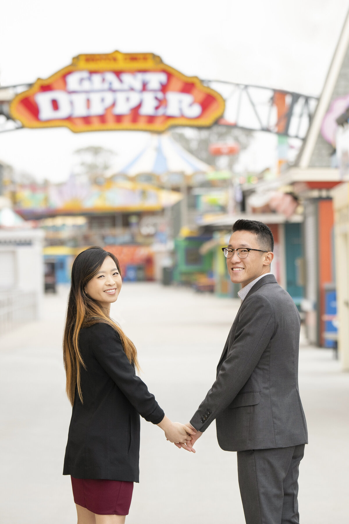 Wallace & Cera _ Engagement Portraits_ Santa Cruz Boardwalk & Beach_03