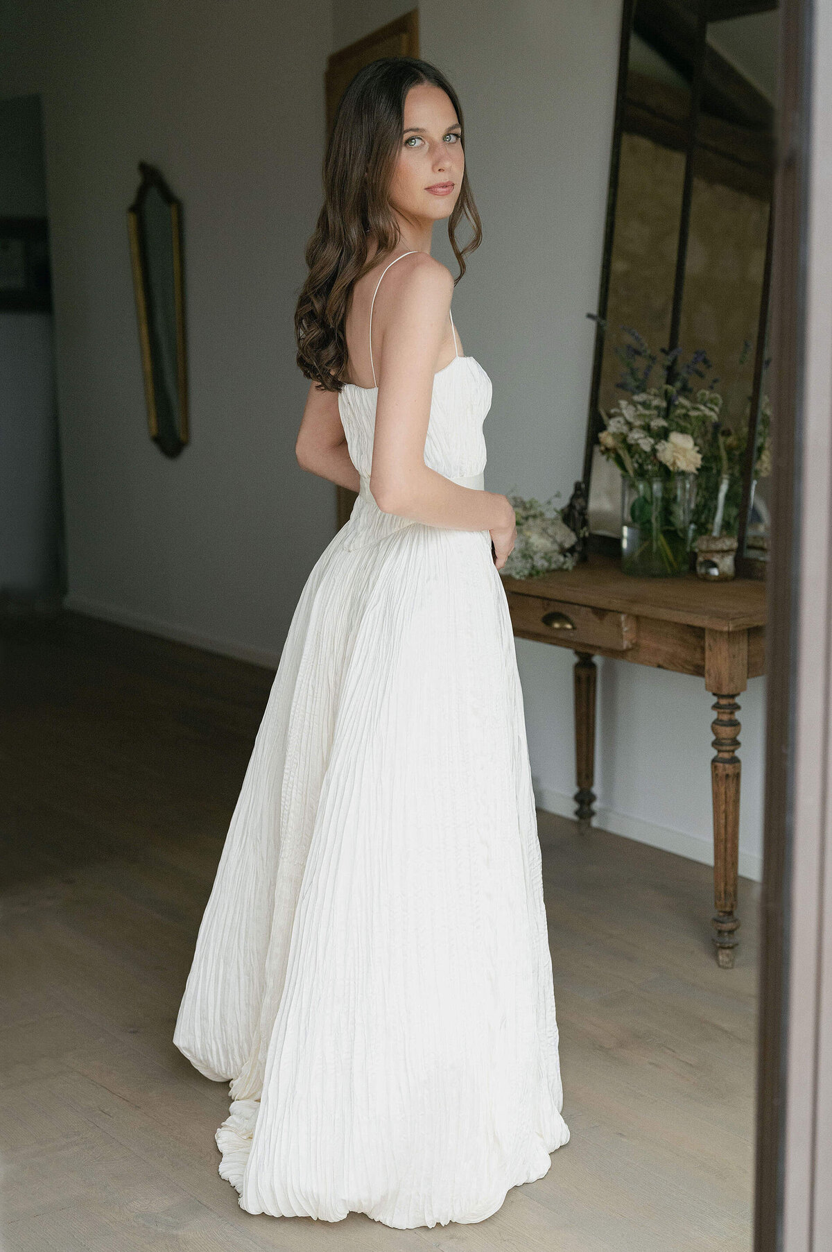 Bridal portrait at luxury wedding in France