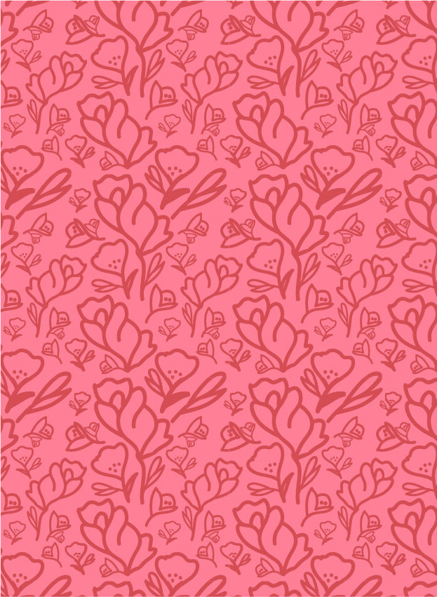 coral pink floral small