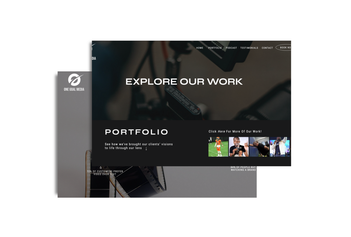 A visually striking portfolio page and hero section of a social media agency website, crafted to showcase brand authority, engage the audience, and drive business growth.

