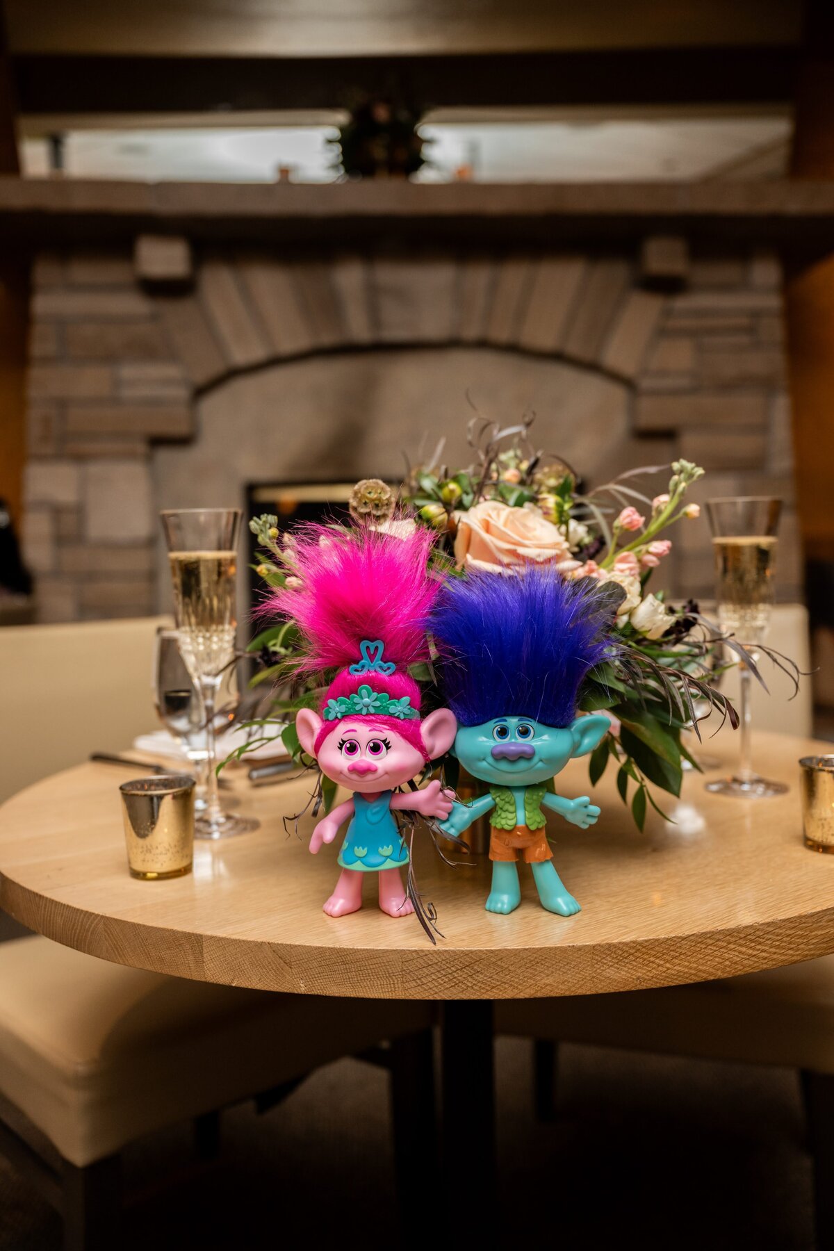 Trolls out at a wedding reception.