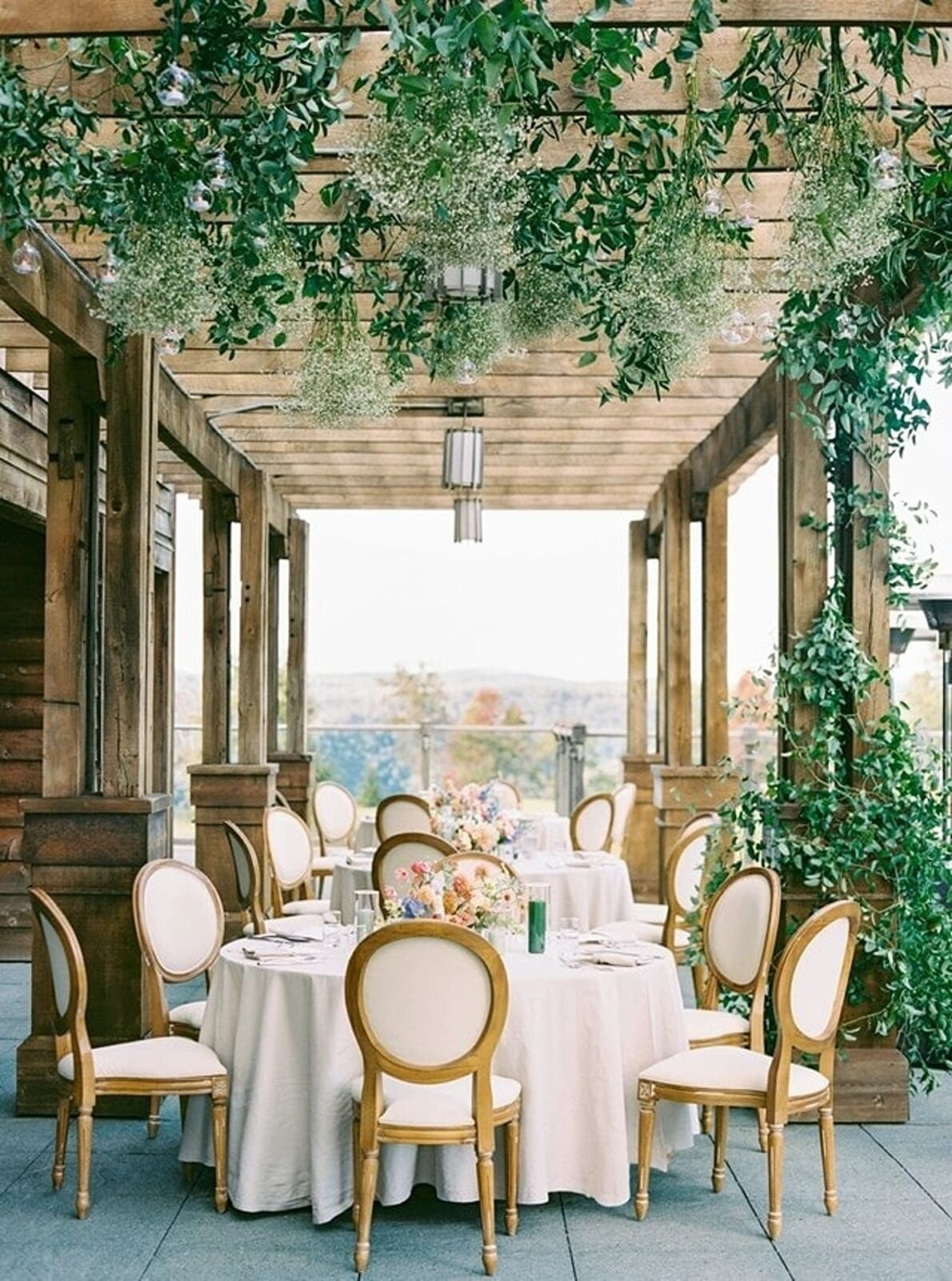 Sophisticated outdoor wedding reception space
