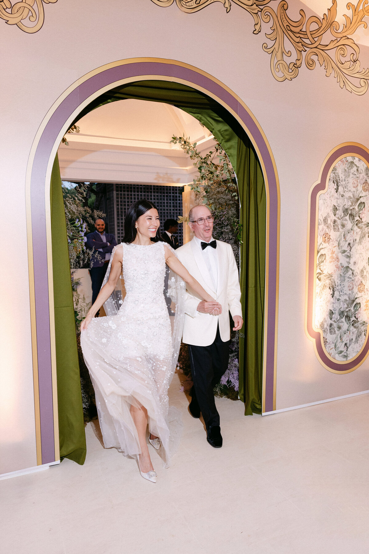 Elegant married Couple Luxury wedding French Riviera at le Grand Hotel du Cap Ferrat, A Four Seasons Hotel