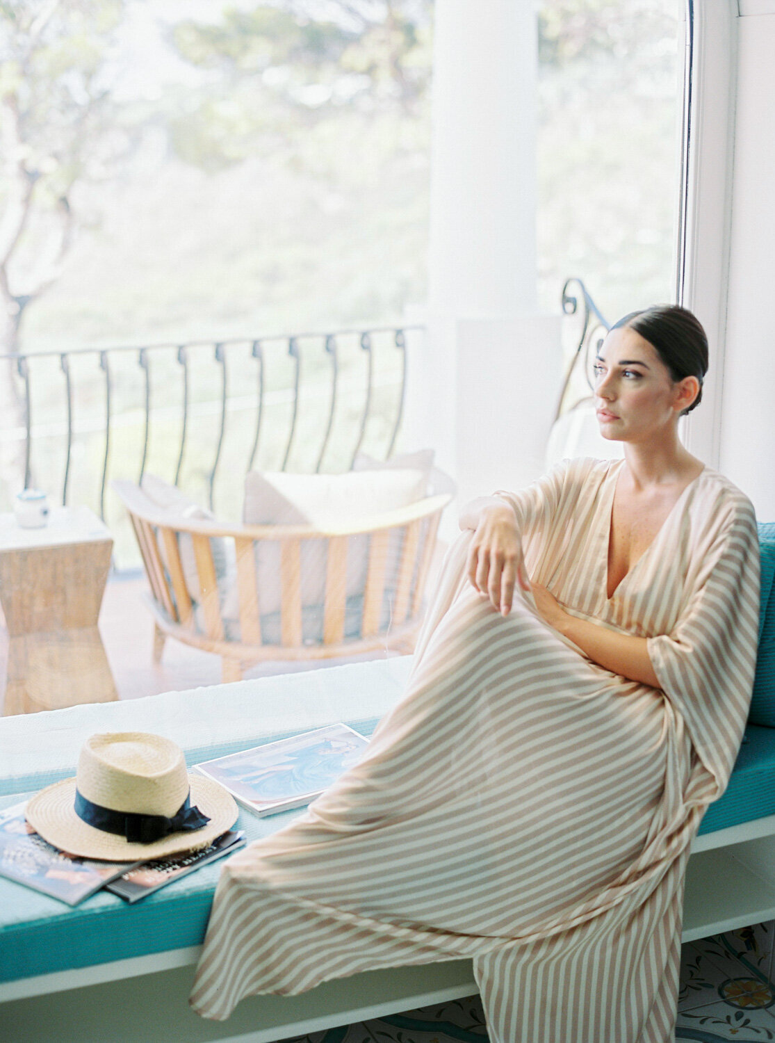 Bride getting ready at Villa Donna Carmela