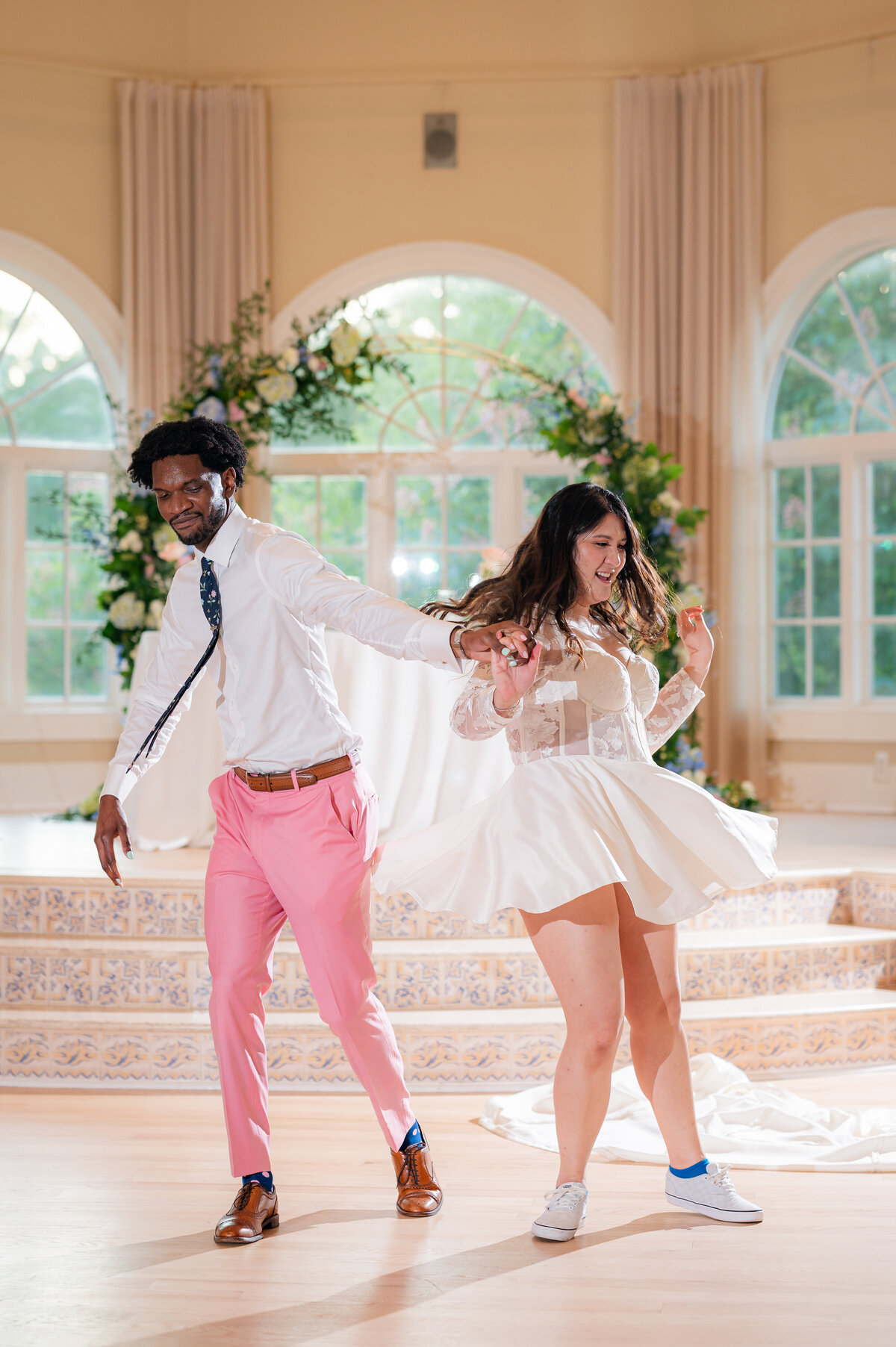 Bride and Groom Danvy and Adam dance during Northern VA wedding