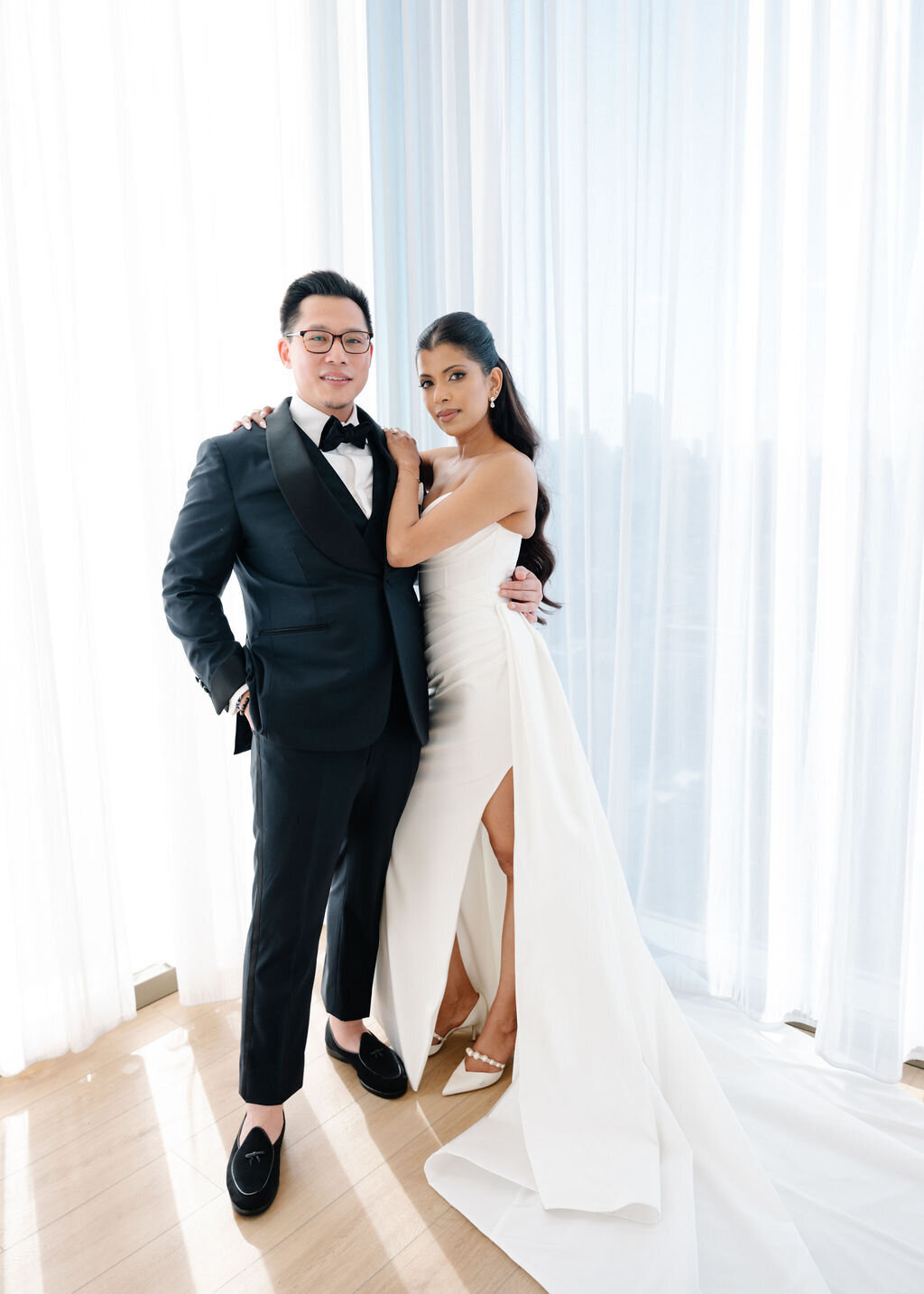 Bride and groom portrait at Public Hotel in NYC