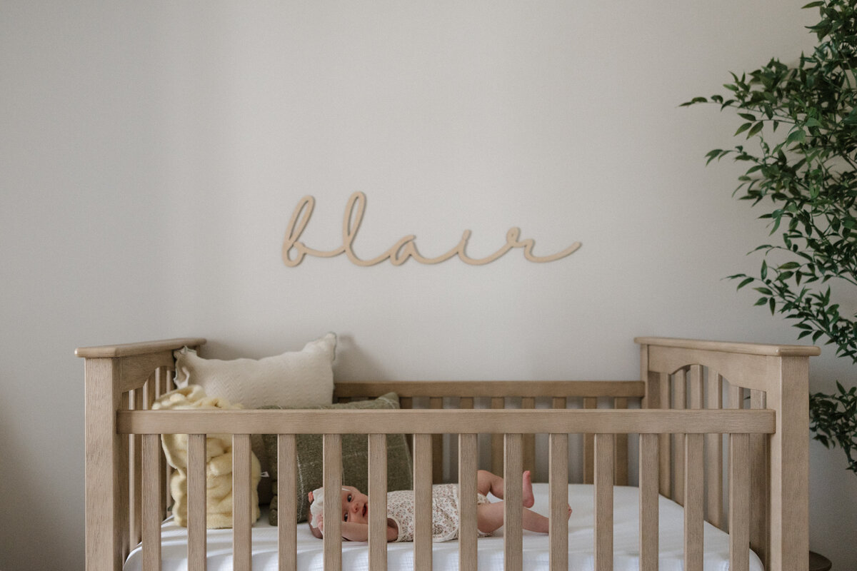 Indianapolis lifestyle newborn photography nursery detail photo