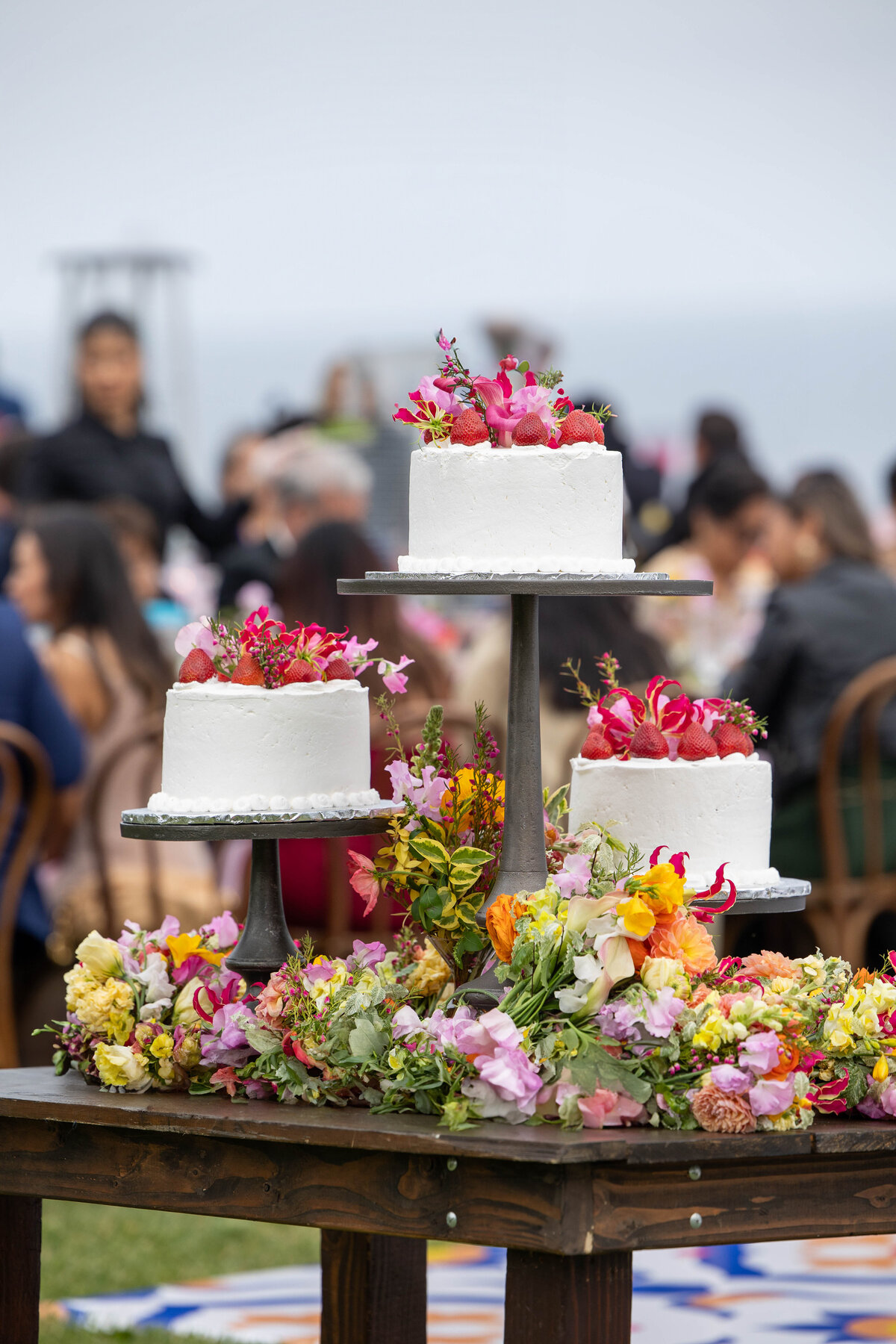 View of three cakes