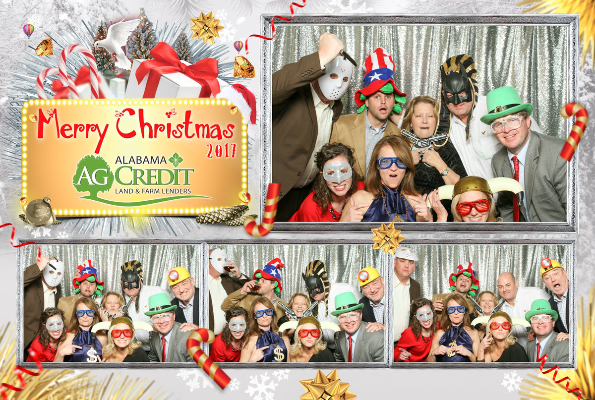 Alabama Credit's Christmas Party photo booth rental at The Battle House in Mobile, Alabama.