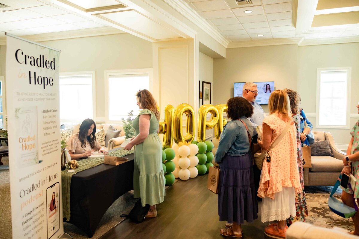Ashley Opliger Cradled in Hope Book Launch Party, biblical book for grieving moms, miscarriage, stillbirth, infant loss, christian author (102)