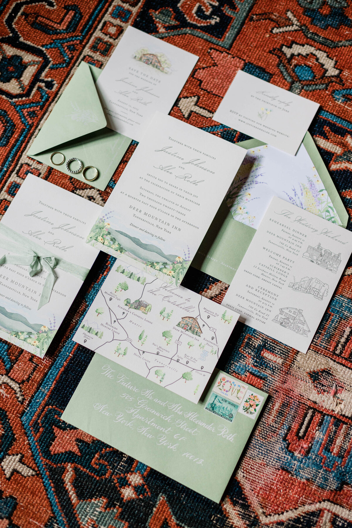 Wedding stationary for a Hudson Valley wedding