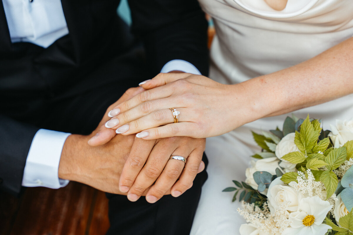 Close-up of wedding rings