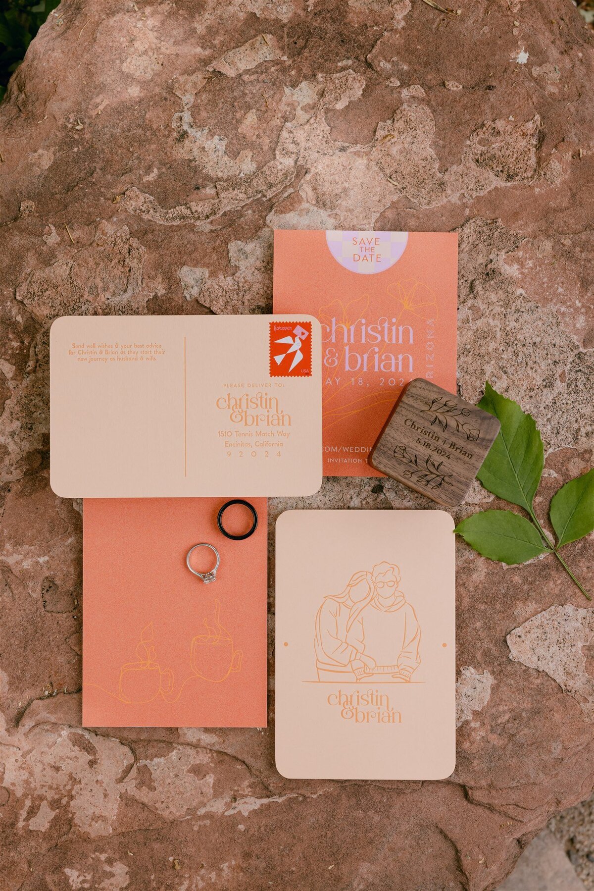 peach-orange-pink-modern-unique-save-date