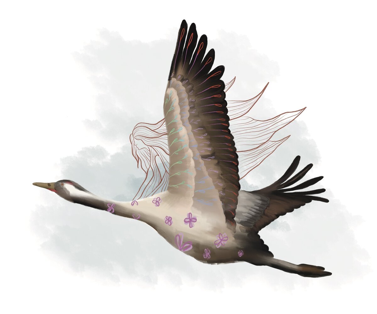 Kraanvogel_+_Vrouw