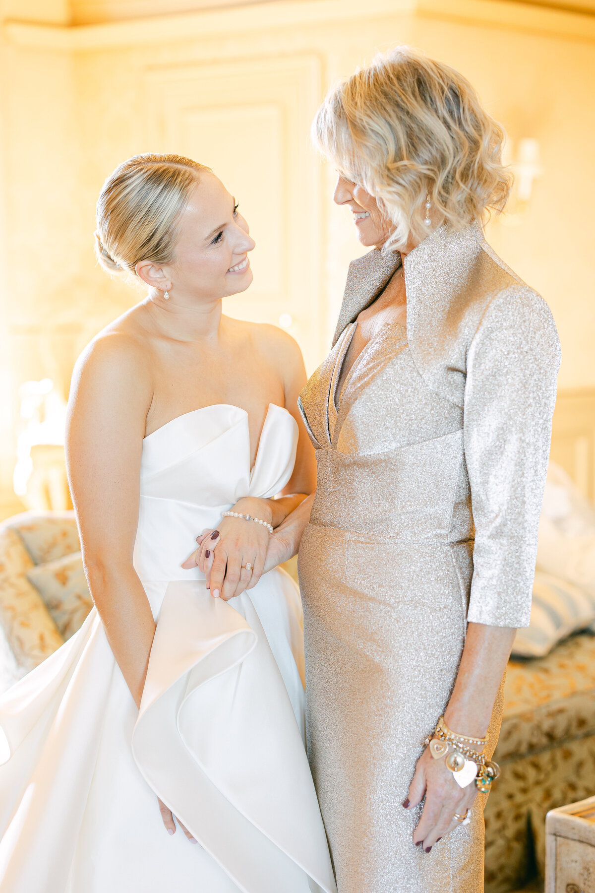 Bride and Mother of the Bride Getting Ready Photos at Oheka Castle