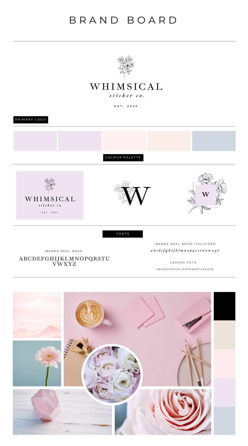 Whimsical Sticker Co. Brand Board