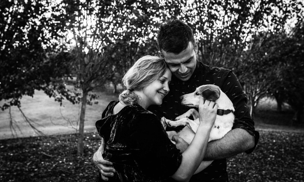 Cockburn Family Photographer mum and dad to be with dog