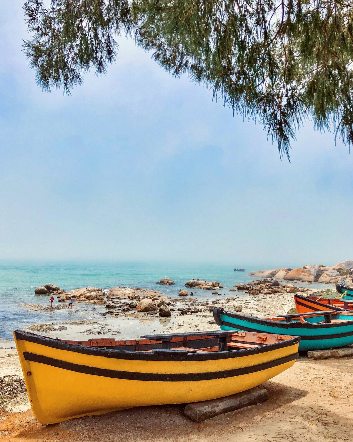 Colorful boats on the beach