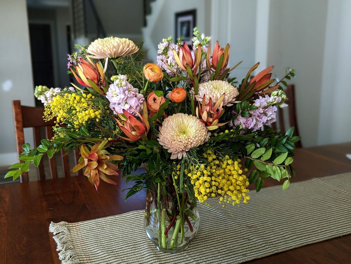 funeral and sympathy floral individual arrangement bright