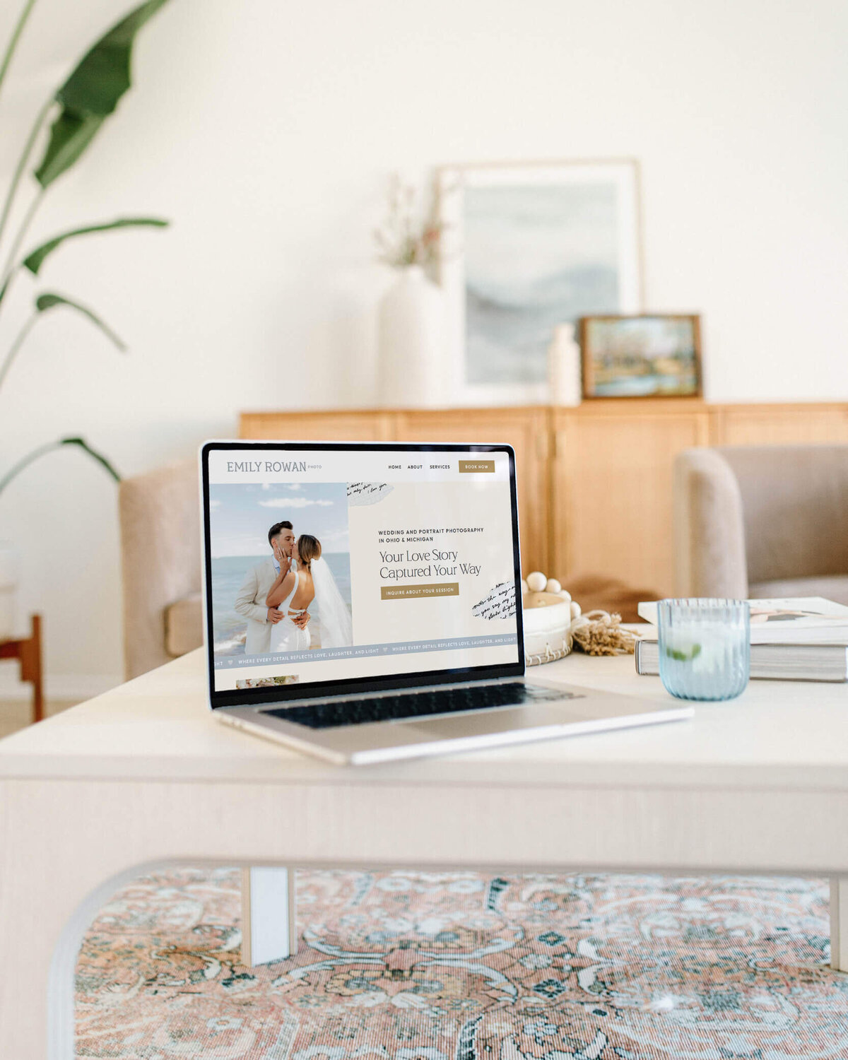 Website design for photographers seeking a romantic, timeless aesthetic to attract high-end couples and showcase heartfelt work.
