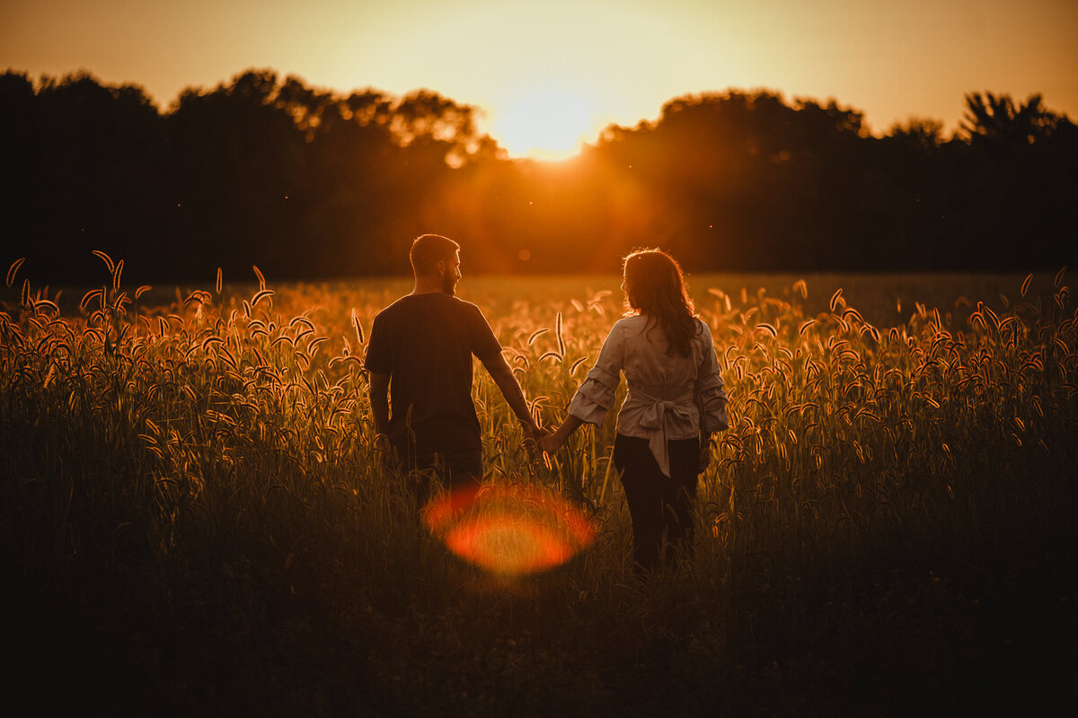 sunset engagement photo