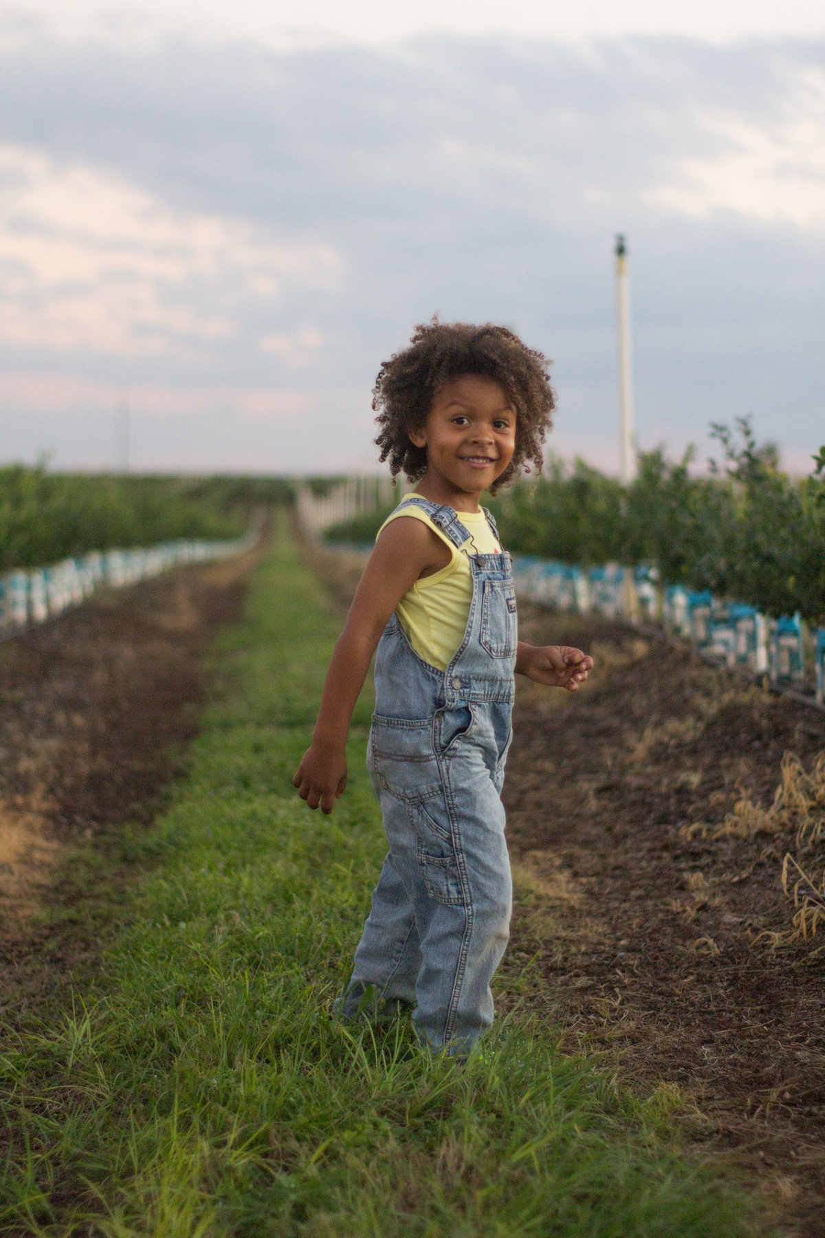 Toddler Running through Farm