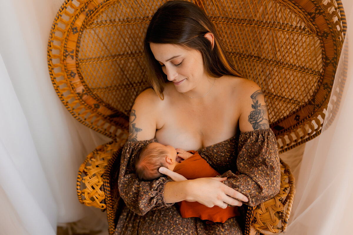 Breastfeeding session at Wild Oak Studio | Crowley, TX Newborn Photographer