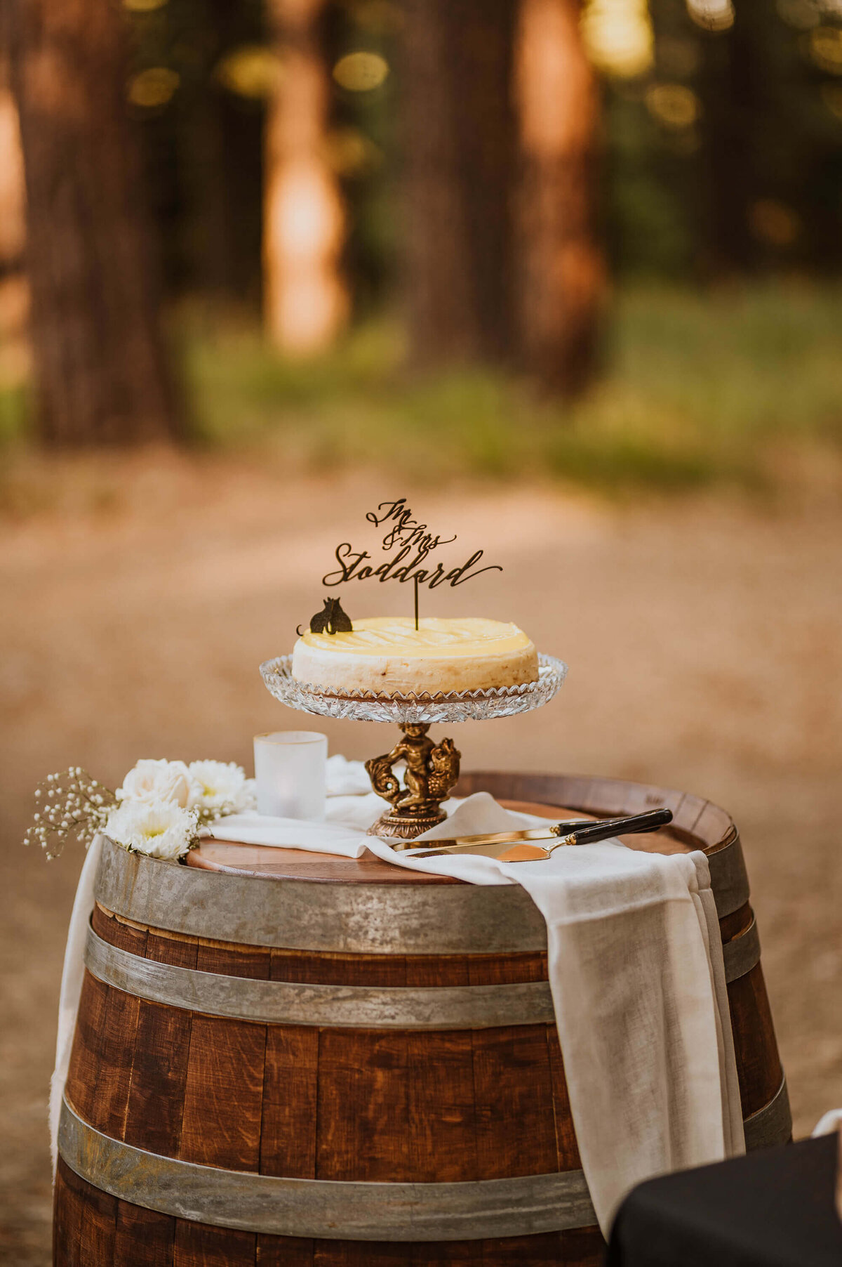 A wedding cake in Tahoe California.