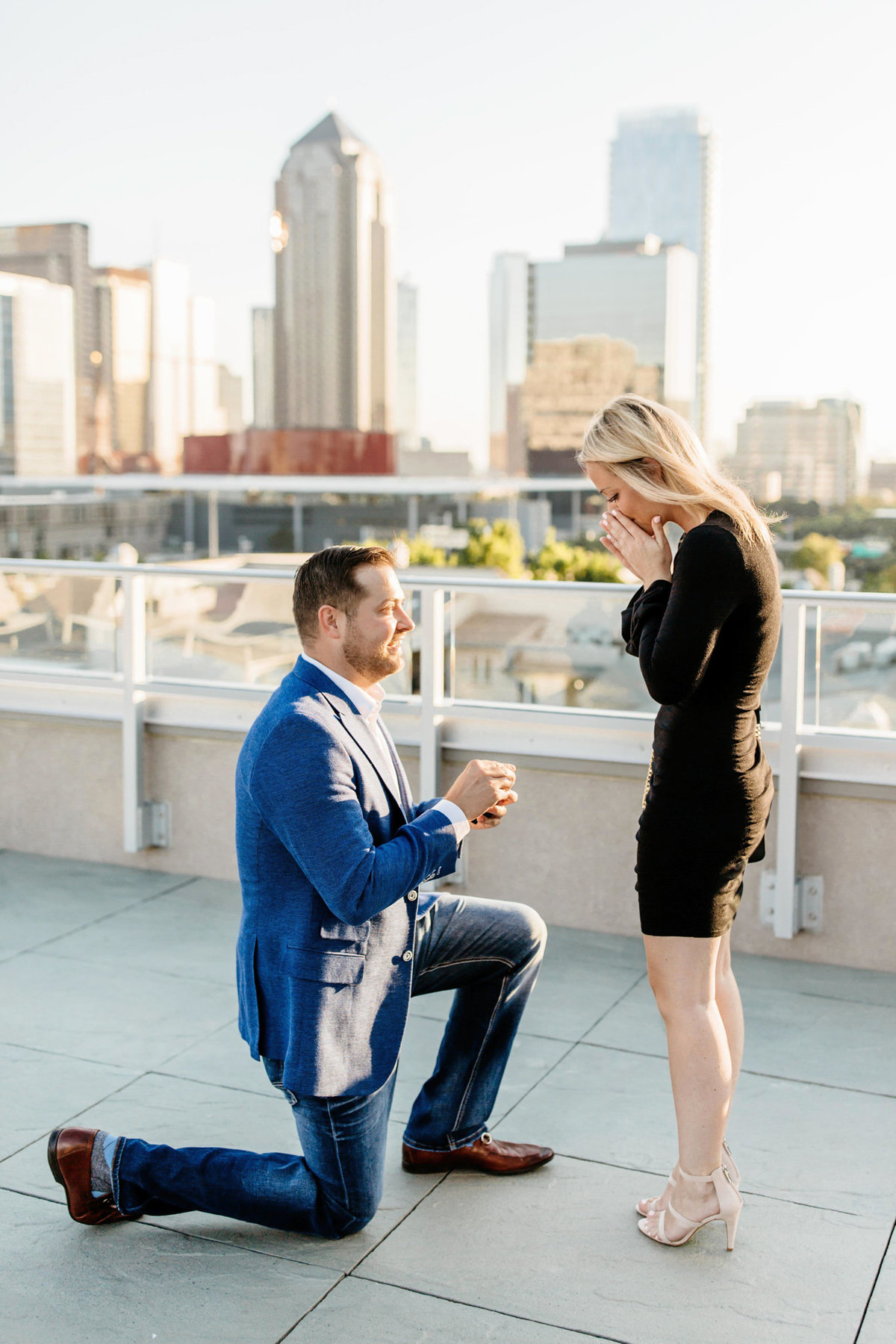 Eric & Megan - Downtown Dallas Rooftop Proposal & Engagement Session-34