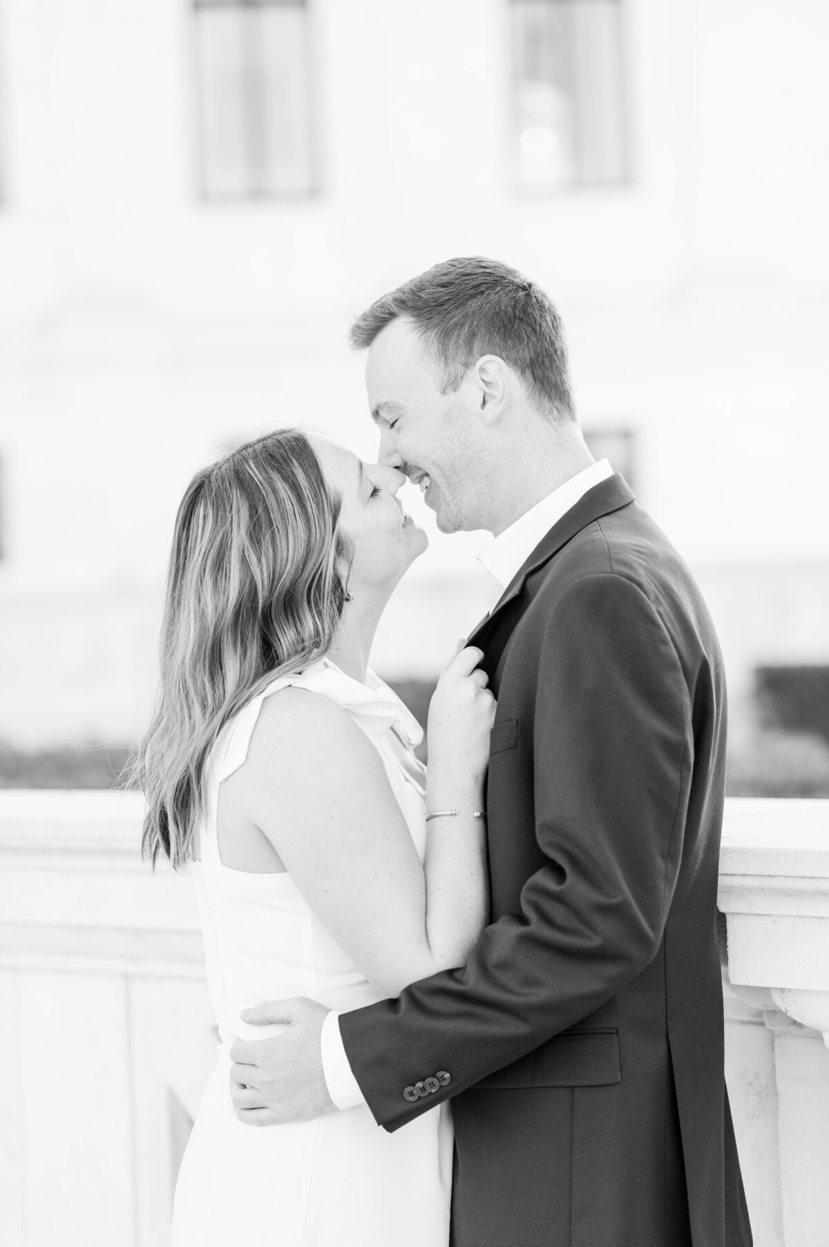 black and white photo of couple in love