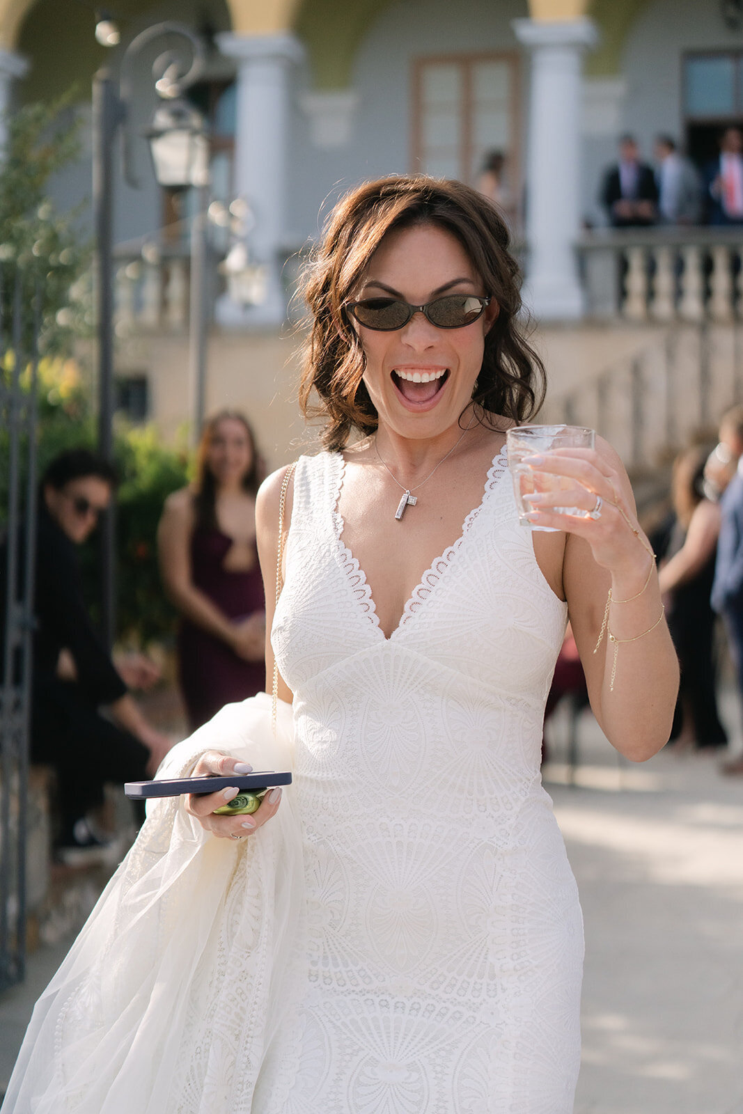 Bride enjoying her moment before the celebration