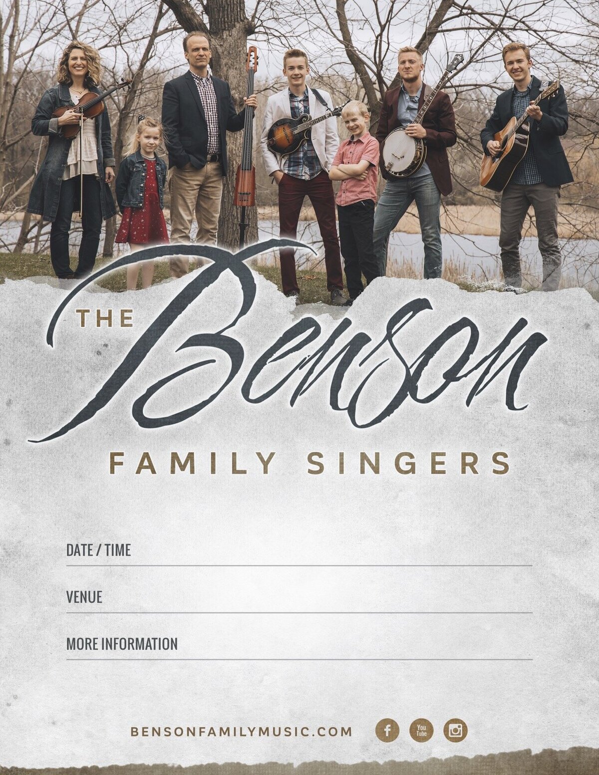 Benson Family Singers - Poster 2021 - WITH INFO